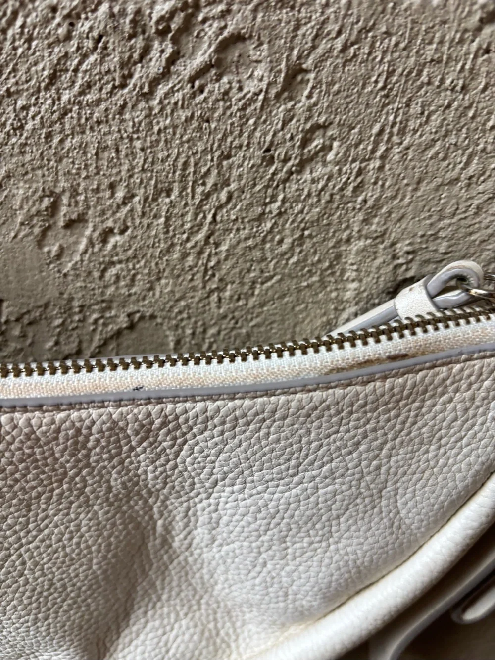 kate spade Cream Pebbled Leather Crescent Shoulder Bag